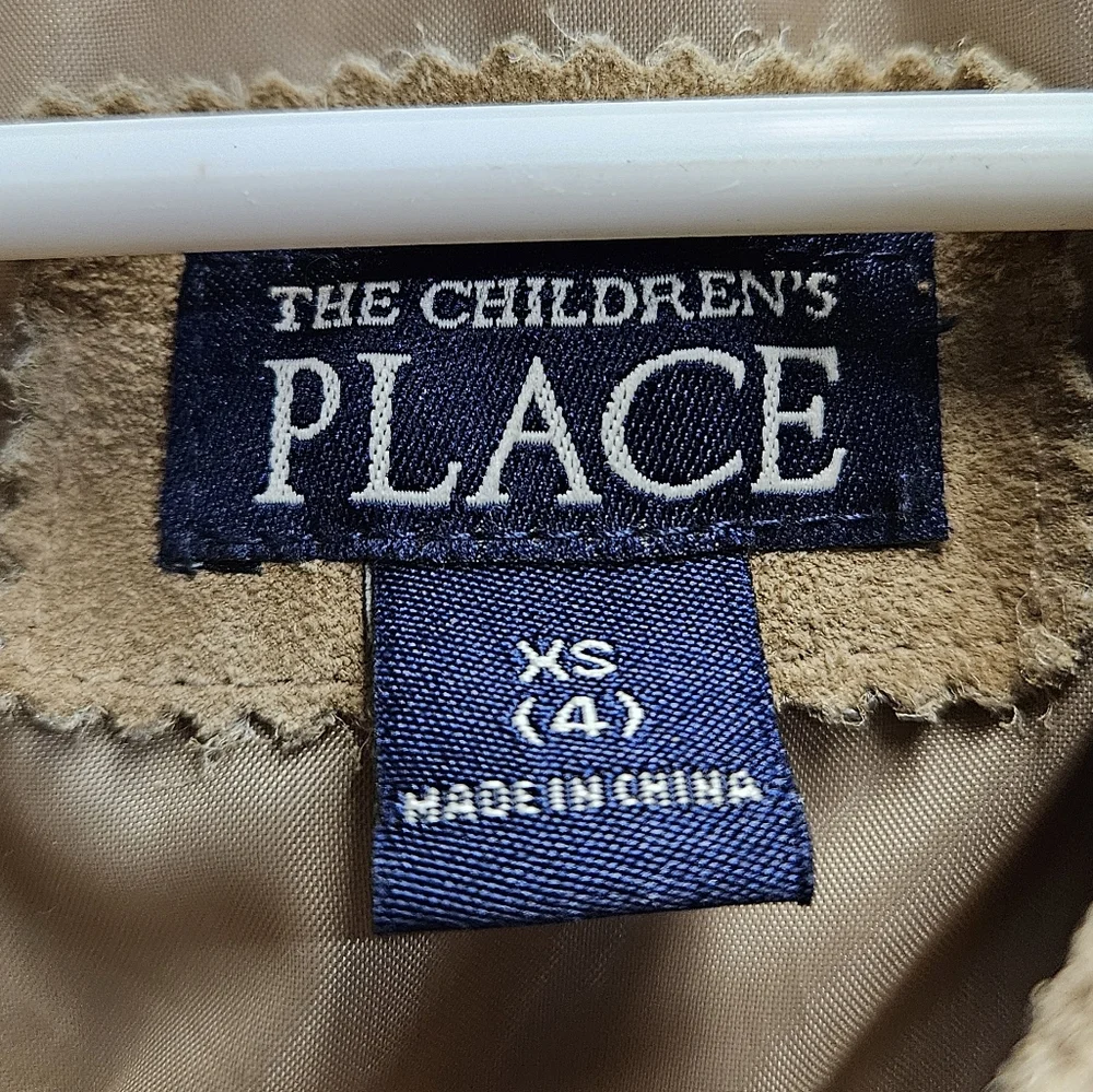 The Children's Place tan suede leather jacket size XS(4)